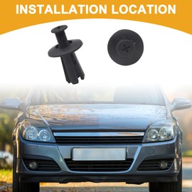 Partuto 50 Pcs 0.73" x 0.94" Universal Clip Rivets Fastener - Plastic Black