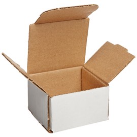 Aviditi White Corrugated Cardboard Mailing Boxes, 3 x 3 x 2 Inches, Pack of 50, Crush-Proof, for Shipping, Mailing and Storing