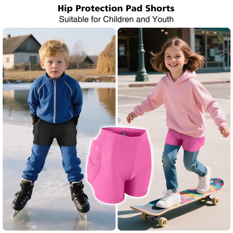 RIDBIKER Kids Butt Pad Shorts, Youth Child Hip Protection Pads,