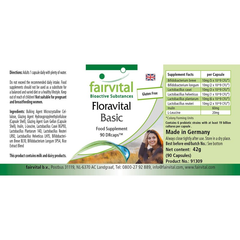 Fairvital Floravital Basic - 6 Bacterial Cultures & Inulin -