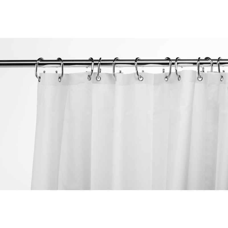 Croydex GP85115 Professional Plain White Water-Resistant Textile Shower Curtain 1800