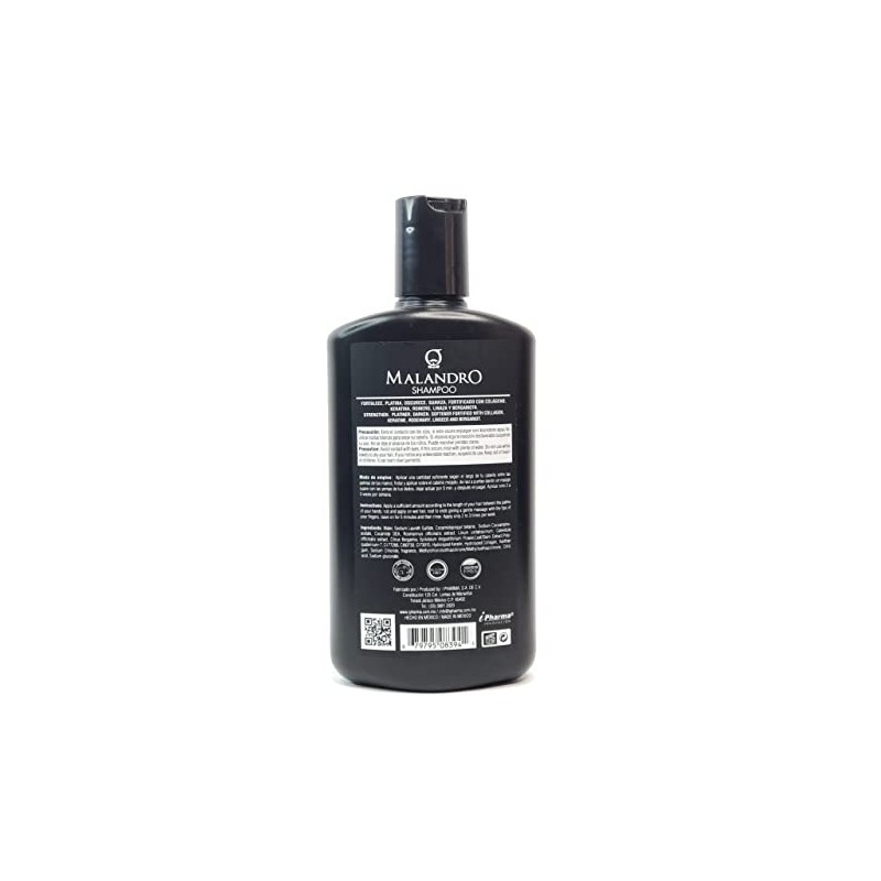 Shampoo Matizador de canas negro brinda hidratación y suavidad Malandro