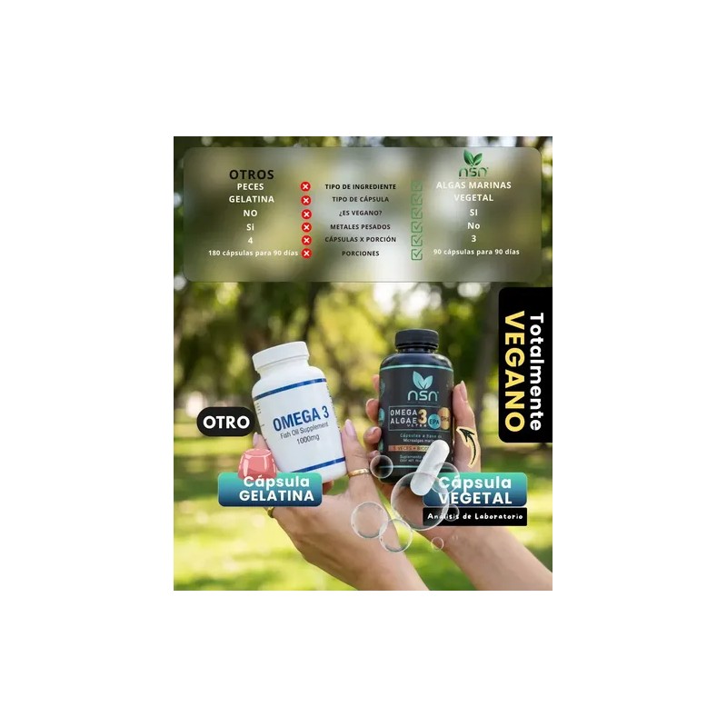 Algae Omega 3 Ultra Dha Y Epa Microalgas Marinas Sabor
