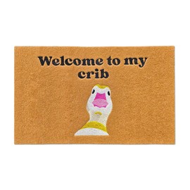 SAIONJI “Welcome to My Crib” Doormat, 18 x 30 Inch Funny Goose Door Mat