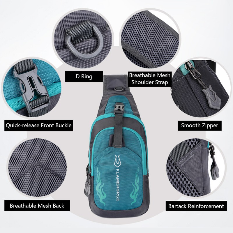 Men Sling Backpack Chest Crossbody Bag Shoulder Bag Travel Sports