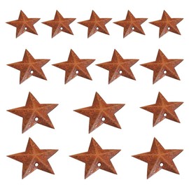 JIHUOO 30 Pcs Rustic Metal Star Ornaments Metal Rusty Barn Star Small Rusted Metal Stars Christmas Hanging Star Decorations Antique Star Accents for Farmhouse Wall Decor