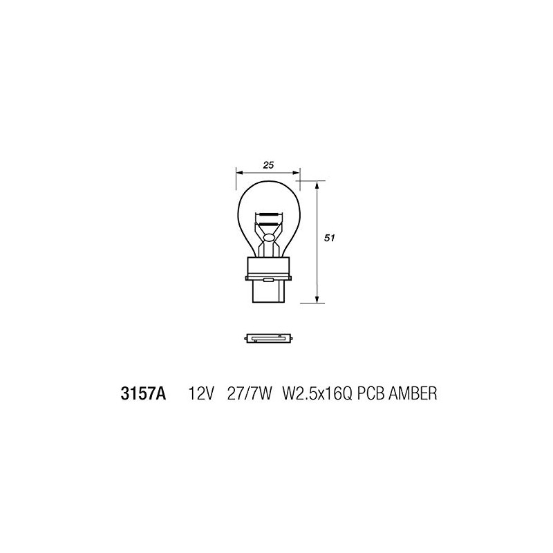 2 x 183 PY27/7W PCB Amber Indicator Car Bulbs 3157A