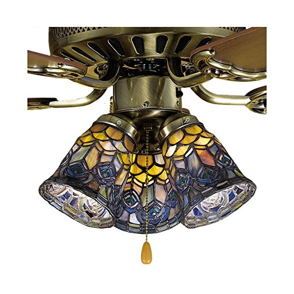 Meyda 27459 4-Inch W Tiffany Peacock Feather Fan Light Shade,