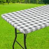 Smiry Rectangle Picnic Table Cloth, Elastic Waterproof Fitted Vinyl Tablecloth