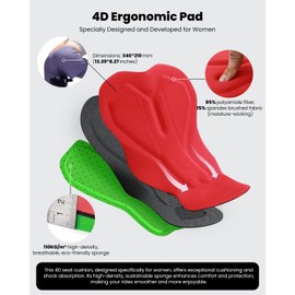 Sportneer Women's Bike Shorts, 4D Gel Padding & UPF 50+– Two-Piece Design, 3 Pockets, Breathable Comfort for Riding Purple