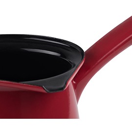 Riess, 0445-020, Kaffeekocher, CLASSIC - COLOR ROT, Durchmesser 11 cm, Inhalt 0.75 Liter, Höhe 10.5 cm, Emaille, rot/schwarz, Induktion