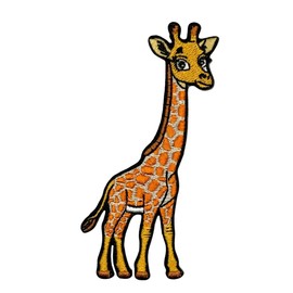 3.5" Embroidered Giraffe Iron On Patch | Decorative Zoo Animals Applique Iron On/Sew On Patches for Clothing, Hats, Backpacks, Clothes, Jacket