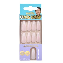 Lottie London x Chaun Legend Stay Press'd Press on Nail Set in French Split, Nude & White Tips, 30 False Nails