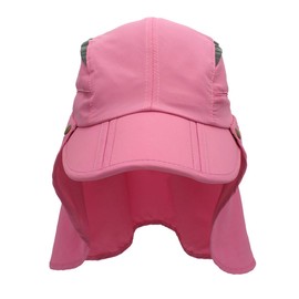 Magracy Mens Womens Outdoor Wide Brim Sun Cap Mesh UPF50+ Neck Flap Hat Quick Dry Fishing Hats Pink