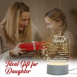 Juratar Gift for Daughter from Mum, Daughter Gifts - LED Lamp Night Light, Funny Birthday Gift for My Daughter, 18th Birthday Girl, Mother Daughter Gifts