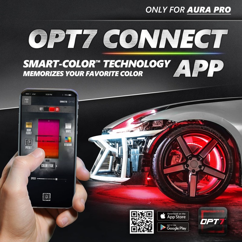 OPT7 Aura PRO Bluetooth Wheel Well LED Kit | 4pc