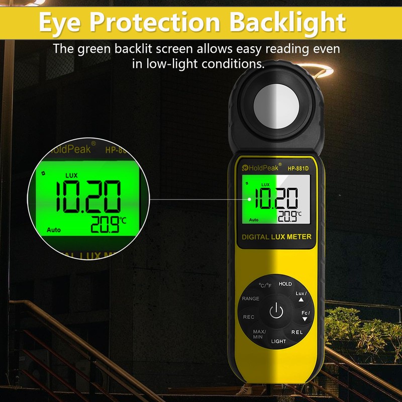 HOLDPEAK 881D Illuminance Light Meter, Digital Lux Foot Candles Meter