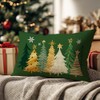 Fahrendom Christmas Tree Green Lumbar Decorative Rectangle Pillow Cover 12