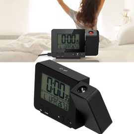 Alarm Clock Projector Digital Projection Alarm Clock with Temperature Display, Snooze Function, 180° Rotating Projector for Bedroom, Living Room, Office
