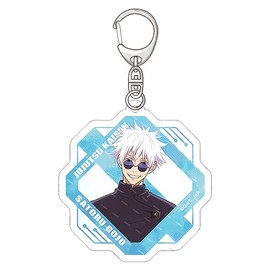 MayDee Jujutsu Gojo Geto Kaise Key Ring Anime 5t5 Satoru Gojo Figure Pendant Cosplay Accessories Acrylic Keyring Birthday Gift 6 cm Double-Sided Printed Anime Decoration (B)