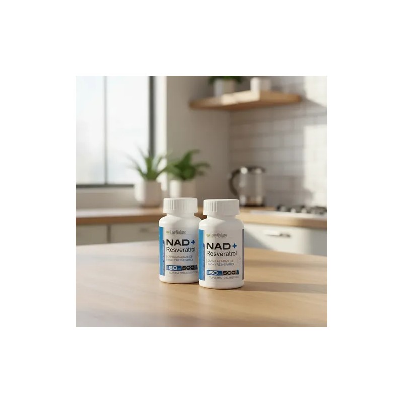 Nad + Resveratrol 2 Piezas 120 Caps Live Nature Antioxidante