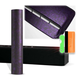 12"x60" (1FTx5FT) Royal Purple PET Marble Forged Carbon Fiber Textured Matte Vinyl Wrap Auto Car Sticker Decal Film Sheet Bubble Free Air Release Technology with Tool Kit