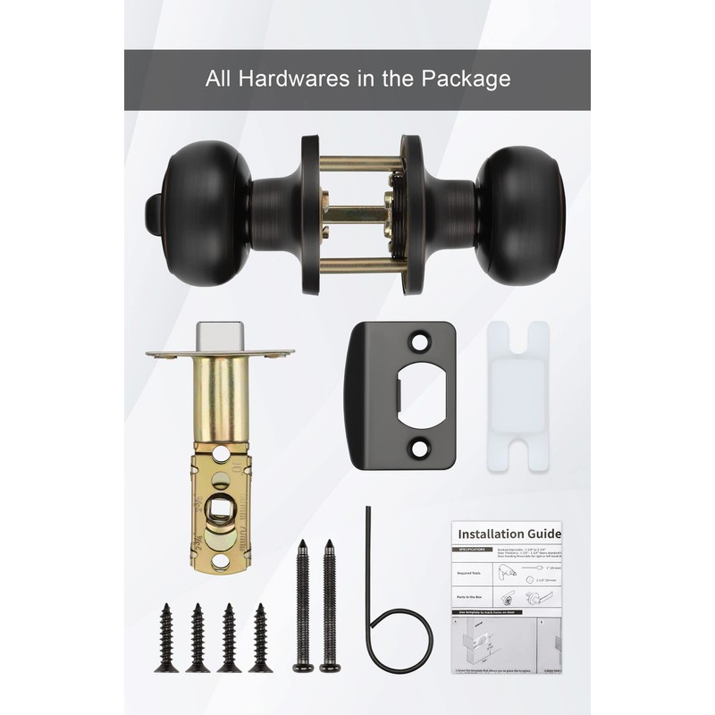 goldenwarm Oil-Rubbed Bronze Interior Door Knobs, Interior Door Knobs Bedroom,