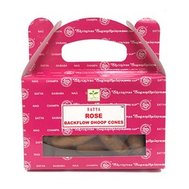 ETHNICITI Satya Genuine Nag Champa Backflow Incense Cones - 24 Cones 1 Pack (Rose)