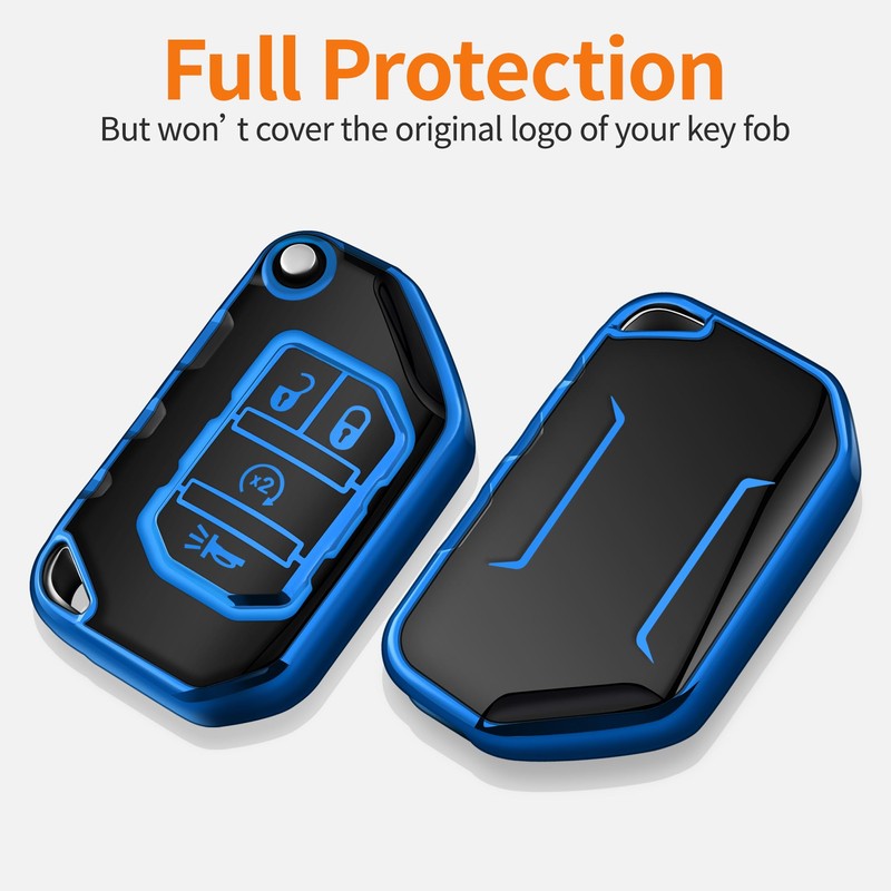 Sindeda for Jeep Key Fob Cover with Keychain Soft Full