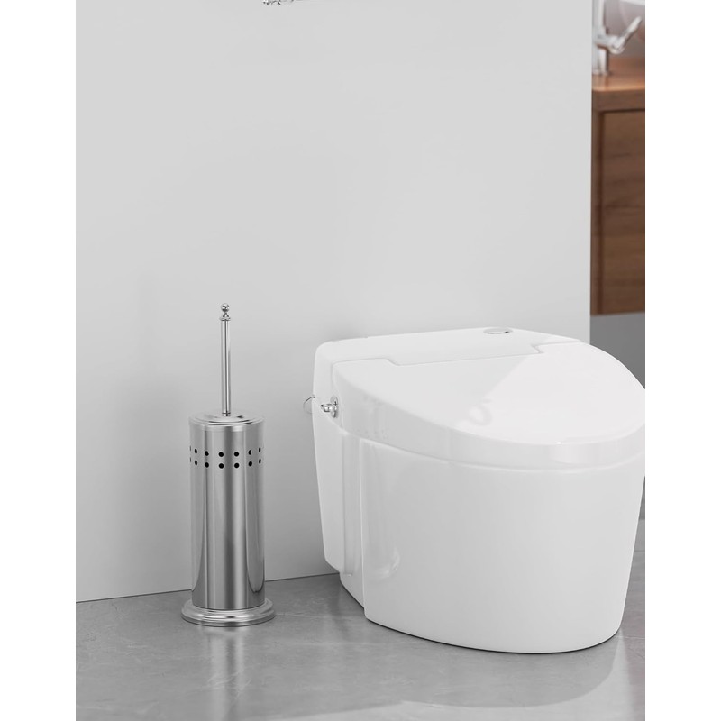 Dowry Anti-Hand Off Toilet Plunger with Holder for Bathroom,Powerful Efficient