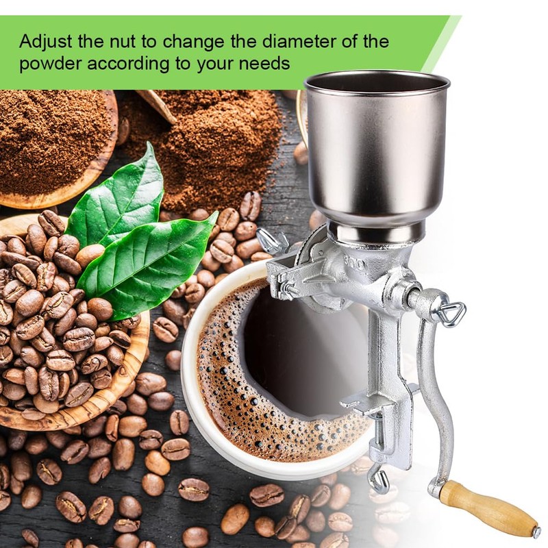 Corn Grinder with High Hopper, Grain Mill, Manual Grinder For