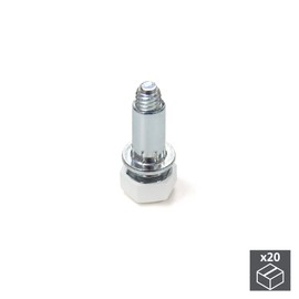 Emuca 2020015 Leveller foot for furniture with nut, M6x20mm, Set of 20 pieces