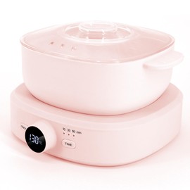 Wax Heater Professional Adjustable Temperature Wax Machine Hair Removal Hot Wax Machine with Timer for All Warm Wax Beads (Pink)