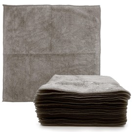 Microfiber Cleaning Cloth, Large Size 40x40cm, Super Absorbent Lint Free Microfibre Cloths Cleaning for Home, Kitchen, Surface, Mirrors, Bathrooms, Motorbike, Car (Grey, 10)
