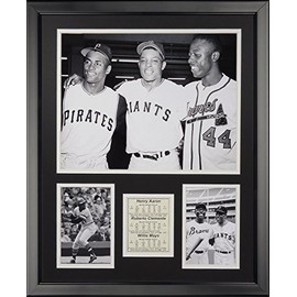 Legends Never Die Hank Aaron Roberto Clemente & Willie Mays Framed Photo Collage, 16" x 20", (19772A)