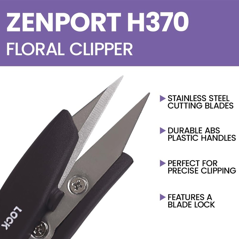 Zenport H370 Thread and Floral Clipper with Lock , Black