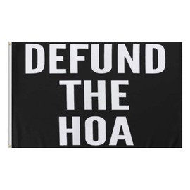 FLAGBURG DEFUND THE HOA 3X5FT Flag Banner for Indoor Bedroom Dorm Man Cave Banner for Outside Outdoor Indoor Outdoor Decoration