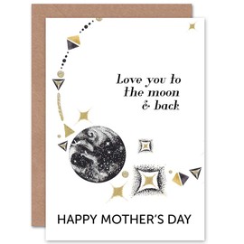 Love You To The Moon And Back - Happy Mothers Day Greeting Card