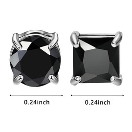 NEWITIN 6 Pairs Stainless Steel Magnetic Stud Earrings for Men Magnetic Earrings Men Clip on Earrings Non Piercing Earrings Unisex CZ Magnetic Earrings Diamond Earrings for Women Men, 6MM, Metal, No