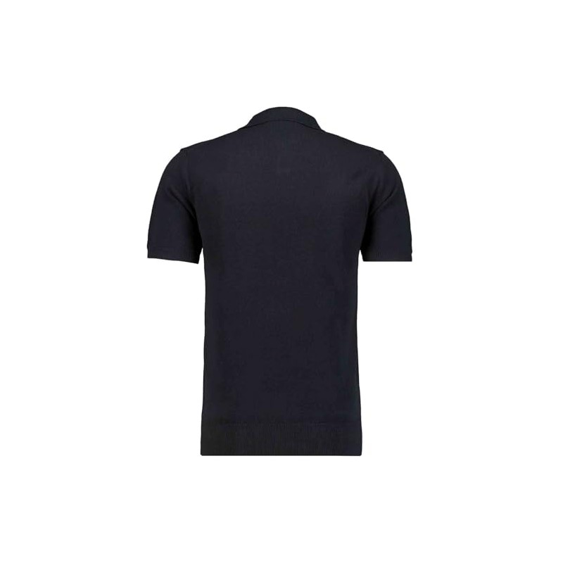 RAGMAN Herren Strick-Pullover Kurzarm, Resortkragen Schwarz-009, 3XL