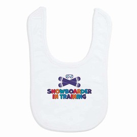 ChalkTalkSPORTS Snowboarding Baby & Infant Bib | Snowboarder in Training | Soft Microfiber Bib