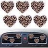 6Pcs Leopard Heart Air Vent Clips,Long-Lasting Car Fresheners and Diffusers,Cute