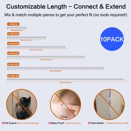 Frychee Clear Corner Protectors –Mini Self-Adhesive Baby Proofing Safety Bumpers for Walls, Furniture, Cabinets & Desks – Freely Spliced to Meet Your Needs (10PCS, 1.7x40.6cm/0.67x16in)