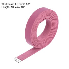 sourcing map Leather Straps Strip Belt 1.2cm(0.5" Width) 100cm(40" Length) Leather Strips String Dark Pink for DIY Craft, Jewelry, Key Chains