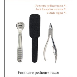 Foot Callus Remover, Callus Shaver (10 Replacement & 1 Foot File Heads), & Cuticle Trimmer - Pedicure Foot File Kit, Heel Scraper for Feet, Foot File Callus Remover Cuticle Remover Cuticle Nippers