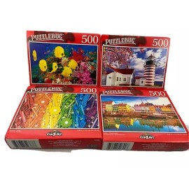 Puzzlebug Lot of 4-500 Piece Jigsaw Puzzles Random Selection NEW Bold, Colorful
