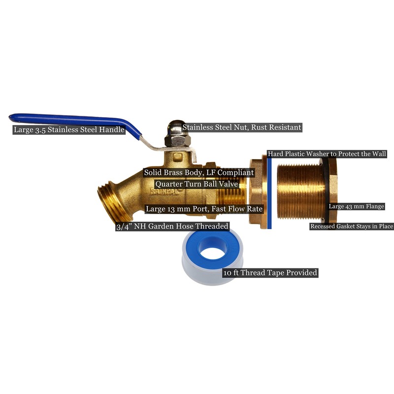 RAINPAL Rain Barrel Spigot and Linking Kit Bundle (RBS024+1xRBLSS5)
