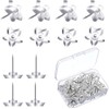 JIHUOO 100 Pcs Star Shaped Push Pins Clear Plastic Thumb