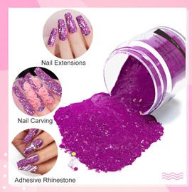 Mnk66 Acrylic Powder Professional Clear Pink Nude Milky White Acrylic Nail Powder for Nail Extension, French Nail Art 3D Flowers, Nail Carving, Beginner (YSJF019-30g)