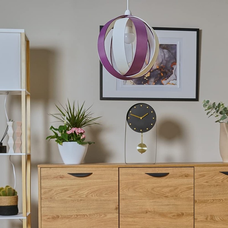 MiniSun | Modern Purple and Cream Fabric Cocoon Globe Style